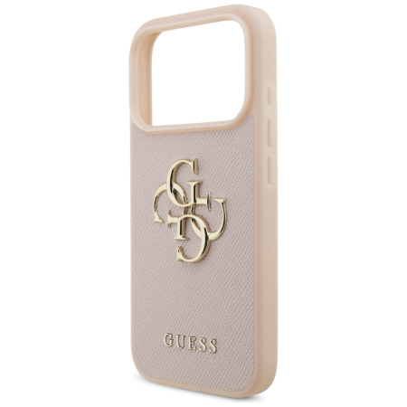 Husa silicon iPhone 17 Pro Guess - Hardcase 4G Grained Big and Classic Logo (GUHCP17LPGT4MBP) Pink [5]