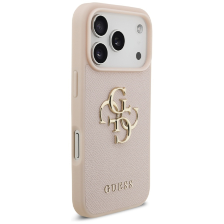 Husa silicon iPhone 17 Pro Guess - Hardcase 4G Grained Big and Classic Logo (GUHCP17LPGT4MBP) Pink [4]