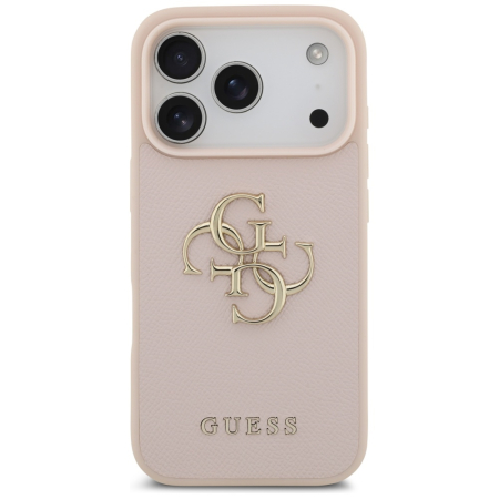 Husa silicon iPhone 17 Pro Guess - Hardcase 4G Grained Big and Classic Logo (GUHCP17LPGT4MBP) Pink [0]