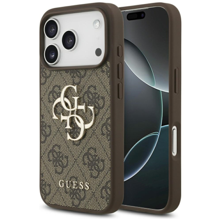 Husa silicon iPhone 17 Pro Max Guess - Hardcase 4G Big Logo (GUHCP17X4GMGBR) Brown [5]