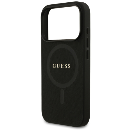 Husa silicon iPhone 17 Pro Max Guess - Saffiano Classic Logo MagSafe (GUHMP17XPSAHMCK) Black [4]
