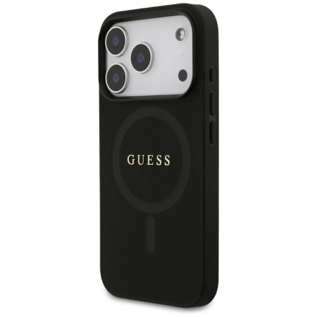 Husa silicon iPhone 17 Pro Max Guess - Saffiano Classic Logo MagSafe (GUHMP17XPSAHMCK) Black [2]