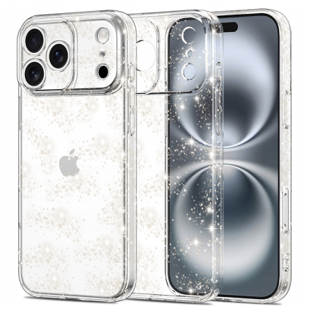 Husa Iphone 17 Pro Max - Husa silicon iPhone 17 Pro Max Techsuit - SparkleSkin Series Clear