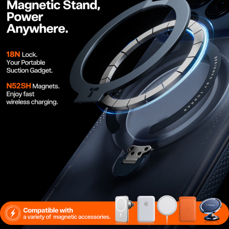 Husa silicon iPhone 17 Pro Torras - Ostand Spin Air Series Midnight Blue [2]