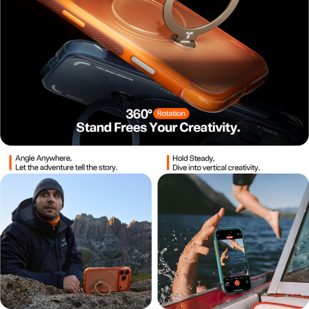 Husa silicon iPhone 17 Pro Torras - Ostand Spin Air Series Midnight Blue [5]