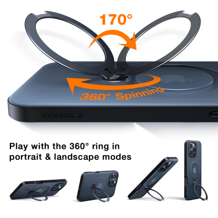 Husa silicon iPhone 17 Pro Torras - Ostand Spin MagSafe Series Clear [1]