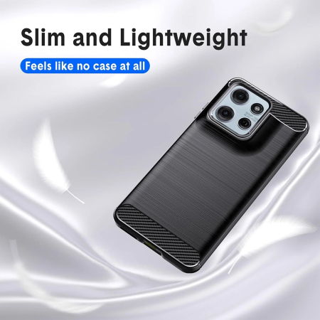 Husa silicon Motorola Moto G57 Power / G67 Power Techsuit - Carbon Silicone Black [1]