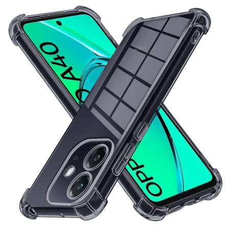 Husa Oppo A40 4G / A60 5G - Husa silicon Oppo A40 4G Techsuit - Shockproof Clear Silicone  Smoke Black