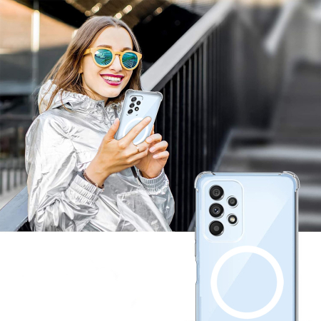 Husa silicon Samsung Galaxy S21 Ultra 5G Techsuit - Shockproof Clear Silicone MagSafe Clear [2]