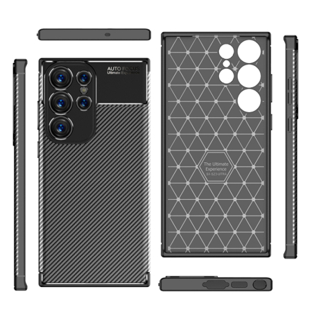 Husa silicon Samsung Galaxy S23 Ultra Techsuit - CarbonFiber Black [3]