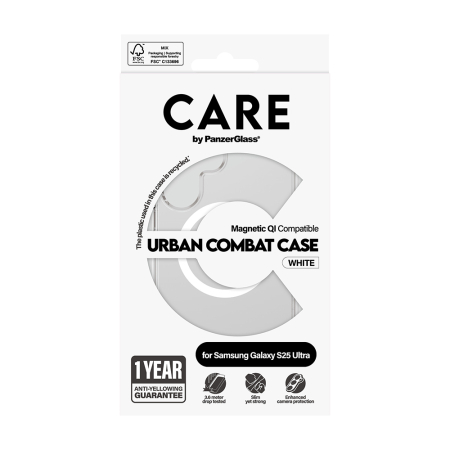 Husa silicon Samsung Galaxy S25 Ultra PanzerGlass - CARE Flagship Urban Combat White Qi Compatible Clear [2]