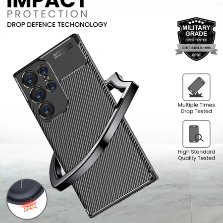 Husa silicon Samsung Galaxy S25 Ultra Techsuit - CarbonFiber Black [2]