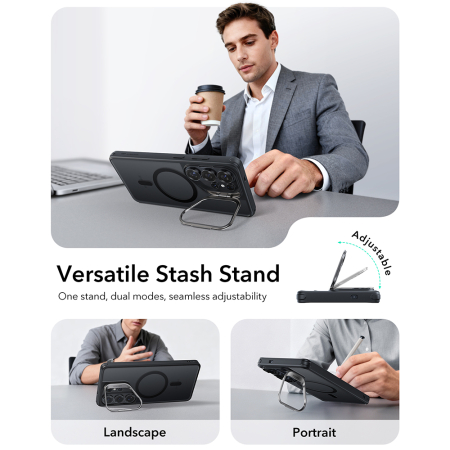 Husa silicon Samsung Galaxy S26 Ultra ESR - Classic Hybrid HaloLock Kickstand Frosted Black [2]