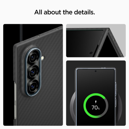 Husa silicon Samsung Galaxy Z Fold7 Spigen - Air Skin Aramid Black [5]