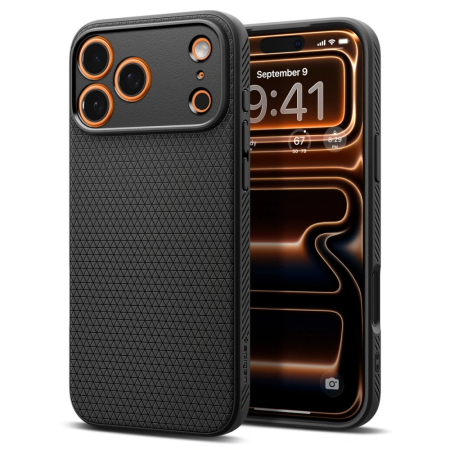 Husa Iphone 17 - Husa silicon Spigen - Liquid Air - iPhone 17 Pro - Matte Black