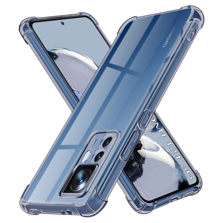 Huse - Husa silicon Xiaomi 12T / 12T Pro Techsuit - Shockproof Clear Silicone Smoke Black