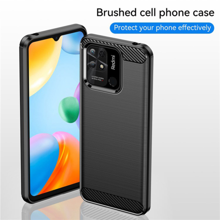 Husa silicon Xiaomi Redmi 10C Techsuit - Carbon Silicone - Black [4]