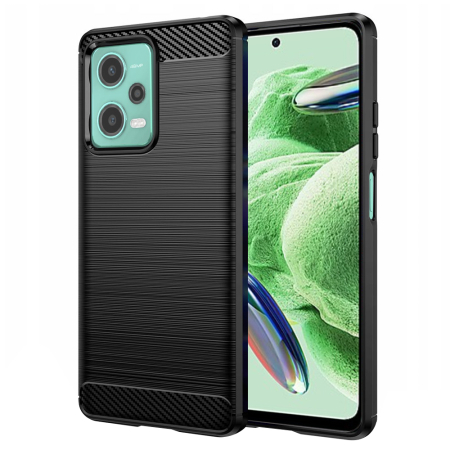 Husa Xiaomi Note 12 / Poco X5 5G - Husa silicon Xiaomi Redmi Note 12 5G / Poco X5 Techsuit - Carbon Silicone Black