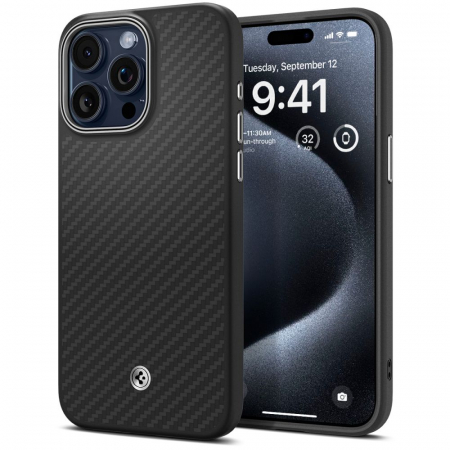 Husă iPhone 15 Pro MagSafe - Spigen Enzo Aramid, Protecție Premium și Design Modern [8]