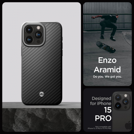 Husă iPhone 15 Pro MagSafe - Spigen Enzo Aramid, Protecție Premium și Design Modern [9]