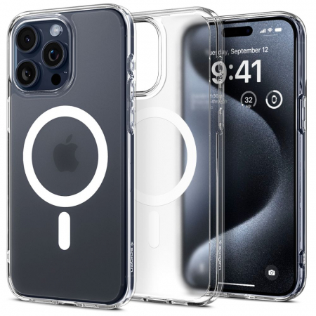Husa Iphone 15 Apple - Husa Spigen Ultra Hybrid IPhone 15 Pro Magsafe mata transparenta