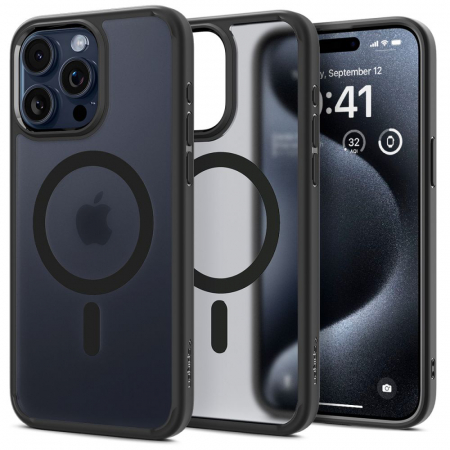 Husa Iphone 15 Apple - Husa Spigen Ultra Hybrid IPhone 15 Pro Magsafe mata negru
