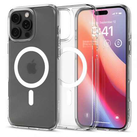Huse Iphone - Husa Spigen Ultra Hybrid IPhone 16 Pro magsafe alb