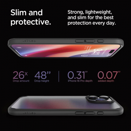 Husa Spigen Ultra Hybrid IPhone 16 Pro gri/negru [15]