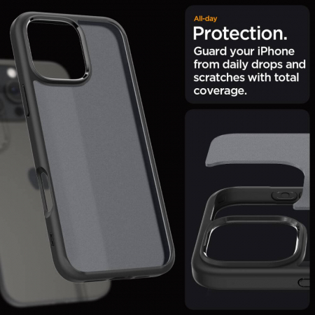 Husa Spigen Ultra Hybrid IPhone 16 Pro gri/negru [13]