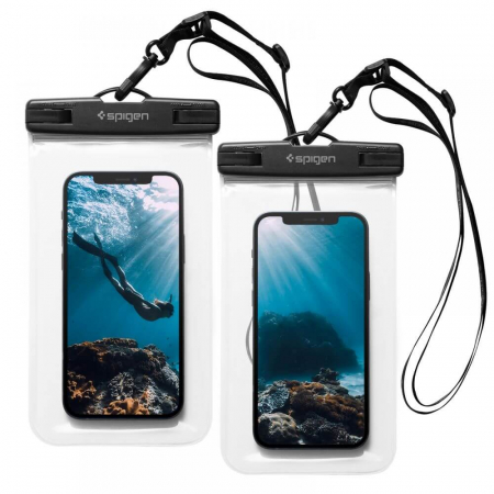 Huse - Husa subacvatica waterproof universala Spigen A601 2 buc/set