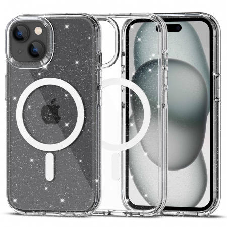 Husa Iphone 15 Apple - Husa Tech-Protect Flexair Hybrid Iphone 15 Plus glitter magsafe