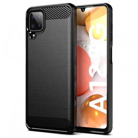 Husa Samsung A12 Ieftine - Husa Techsuit Carbon Silicone Samsung A12 negru