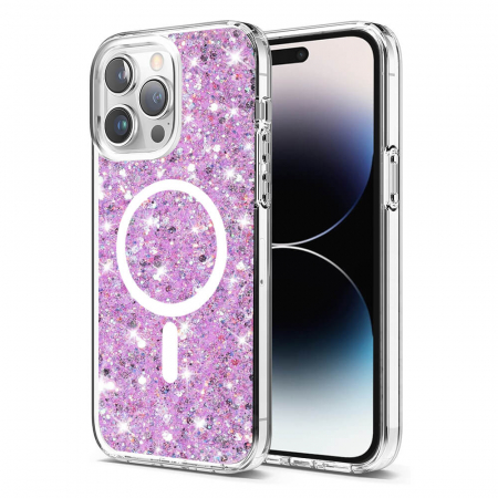 Huse Iphone - Husa Techsuit Sparkly Glitter magsafe Iphone 14 Pro Max magenta