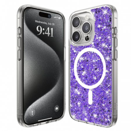 Huse Iphone - Husa Iphone 15 Pro Techsuit Sparkly Glitter magsafe