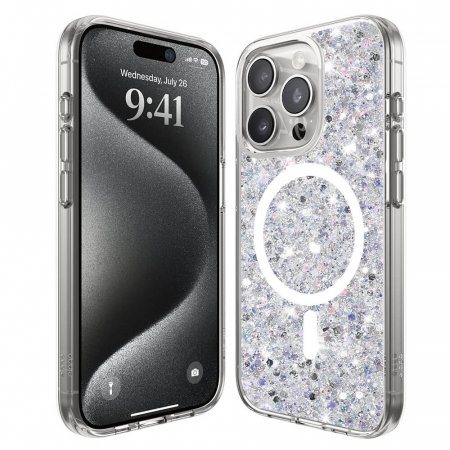 Huse Iphone - Husa Iphone 15 Pro Techsuit Sparkly Glitter magsafe