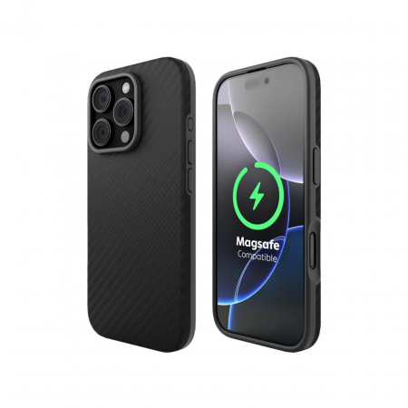 Husa iPhone 16 Pro Max Vetter MagSafe Clip-On Aramida Hybrid Compatible slim series [0]