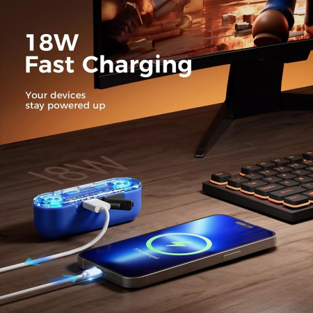 Incalzitoare de maini Ocoopa with Power Bank, Magnetic Design, 7 LED Lights, Type-C, 18W, 2x5000mAh - Red [1]