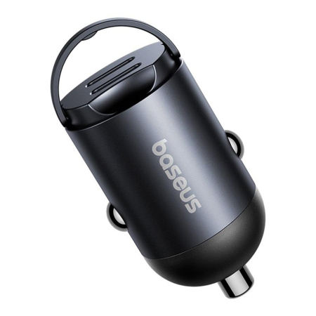 Incarcator auto Baseus - Car Charger Tiny Star Mini - 2x Type-C, 30W, with Built-in Pull Handle, 12V to 24V - Black [1]