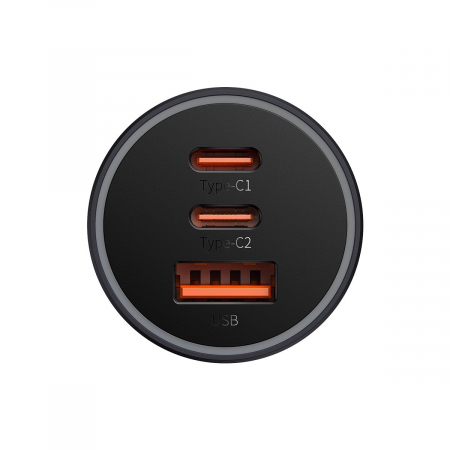 Incarcator auto Baseus Golden 65w type c si usb CGJP010013 gri [3]
