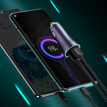 Incarcator auto Baseus type c 40W + cablu lightning TZCCJD-B0G [5]