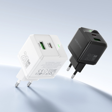 Incarcator priza cu cablu Borofone (BN19) PD20W, QC3.0, 5V/3A - Black [5]
