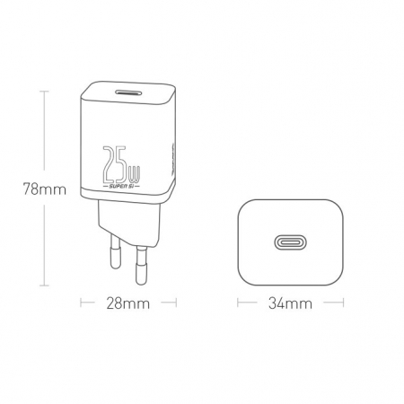 Incarcator retea Baseus Super Si USB-C 25W [7]