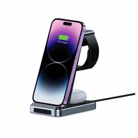 Incarcatoare - Incarcator Tech-Protect A26 3 in 1 wireless Compatibil cu IOS / Android 15w