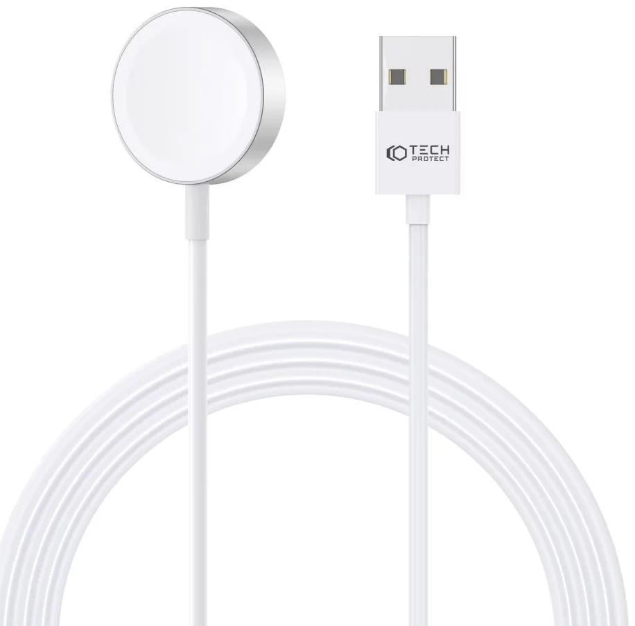 Incarcatoare - Incarcator Tech-Protect Apple Watch Usb 1.2m alb