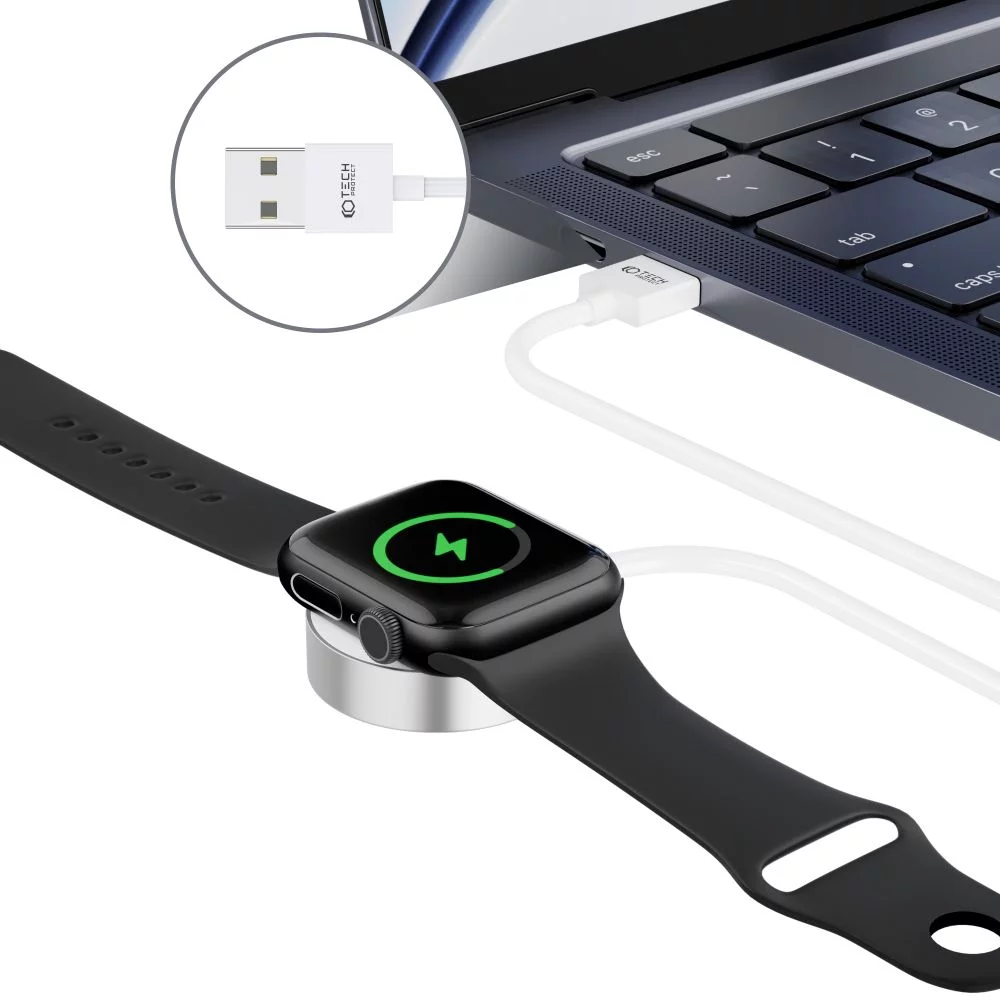 Incarcator Tech-Protect Apple Watch Usb 1.2m alb [3]
