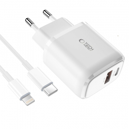 Incarcator Tech-Protect C20W mini lightning alb [1]