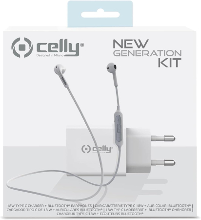 Kit Incarcator retea Celly USB-C PowerDelivery 18W + Casti InEar Bluetooth [1]