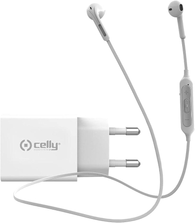 Incarcator Celly - Kit Incarcator retea Celly USB-C PowerDelivery 18W + Casti InEar Bluetooth