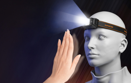 Lanterna Frontală LED SupFire HL75-X pentru Aventuri în Aer Liber - 220 Lumeni, Control Gestual, Rezistentă la Apă IP44 [2]