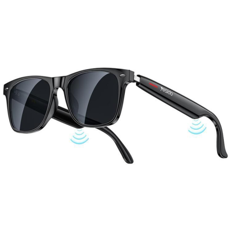 Forcell F-audio TWS - Ochelari muzicali Yesido - Smart Music Glasses (IO35) - Bluetooth 5.0, 2x 85mAh, IP54 Waterproof - Black